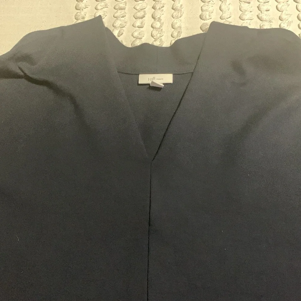 J. Jill Women’s Ponte Knit Classic V-Neck Navy Pullover Top Tunic 4X Lagenlook
